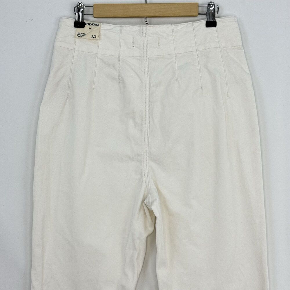 NWT We The Free People Size 32 Jayde Cord Flare Jeans High Rise Stretch White - Picture 16 of 16